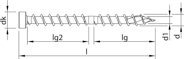 Heco 61225 TOPIX-Plus CombiConnect 6,5, verzinkt, 6.5x150, 6.5x150