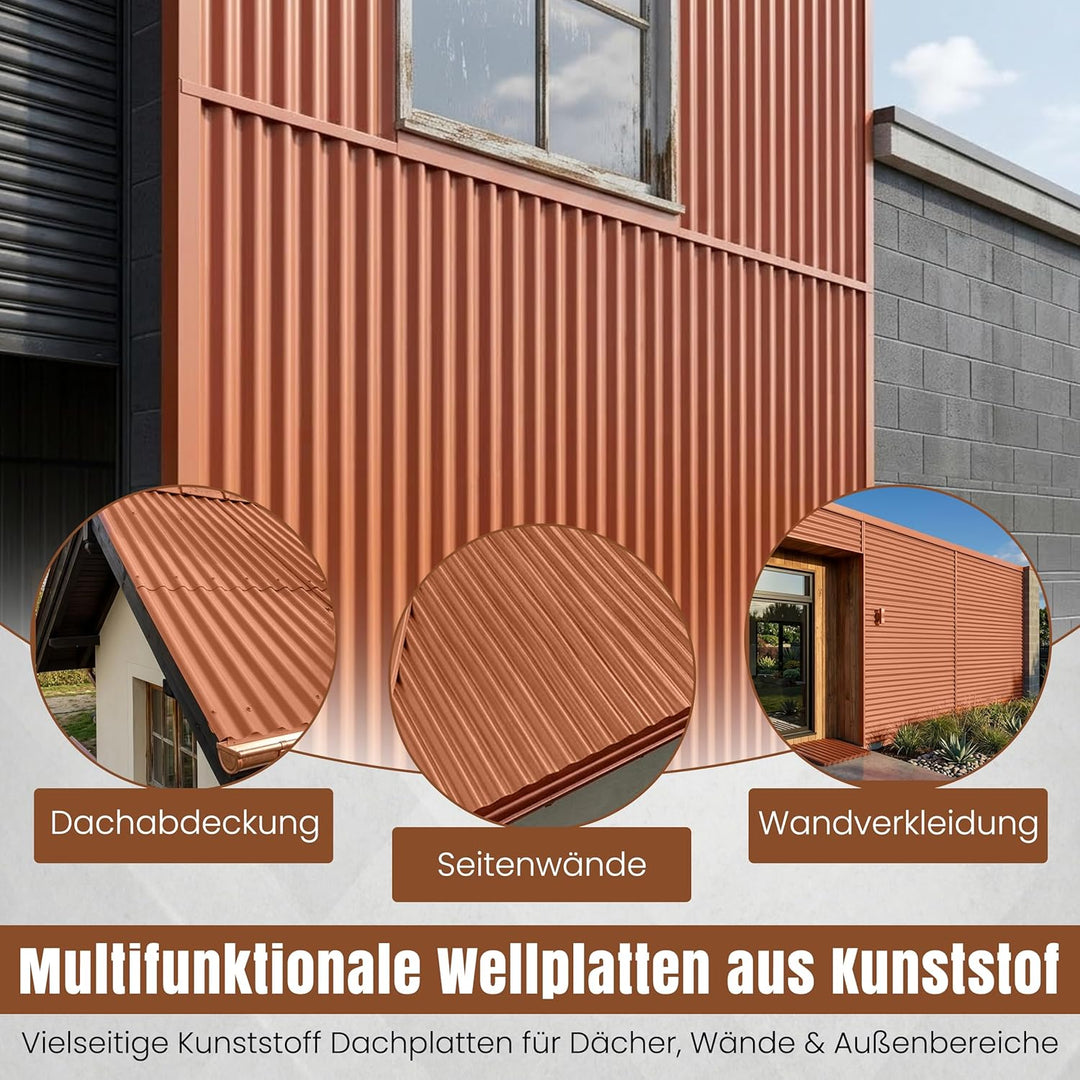 LP Projekt Wellplatten 90×117 cm | Robust & wetterfest Wellplatten Dach Kunststoff für Carport, Gart
