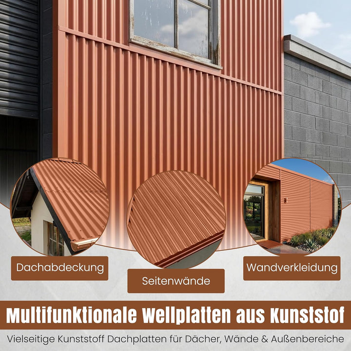 LP Projekt Wellplatten 90×117 cm | Robust & wetterfest Wellplatten Dach Kunststoff für Carport, Gart