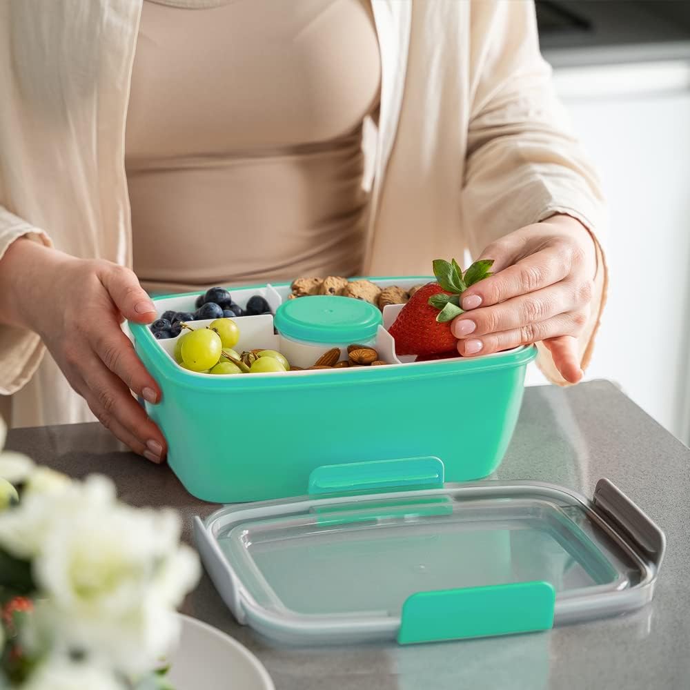 Bugucat Lunchbox Erwachsene 2000ML,Auslaufsichere Brotdose Erwachsene Bento Box mit Fächern für Kind