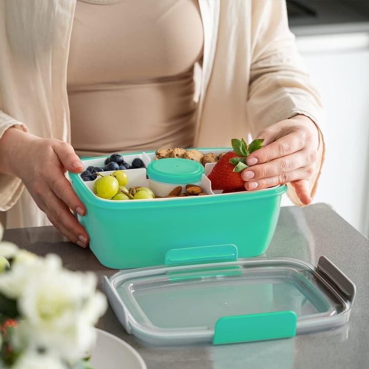 Bugucat Lunchbox Erwachsene 2000ML,Auslaufsichere Brotdose Erwachsene Bento Box mit Fächern für Kind