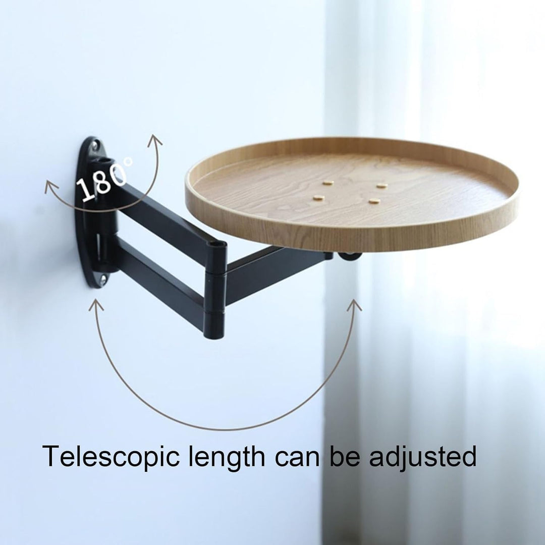 An der Wand montierter, zusammenklappbarer, runder Tisch, teleskopische Längenverstellung, an der Wa