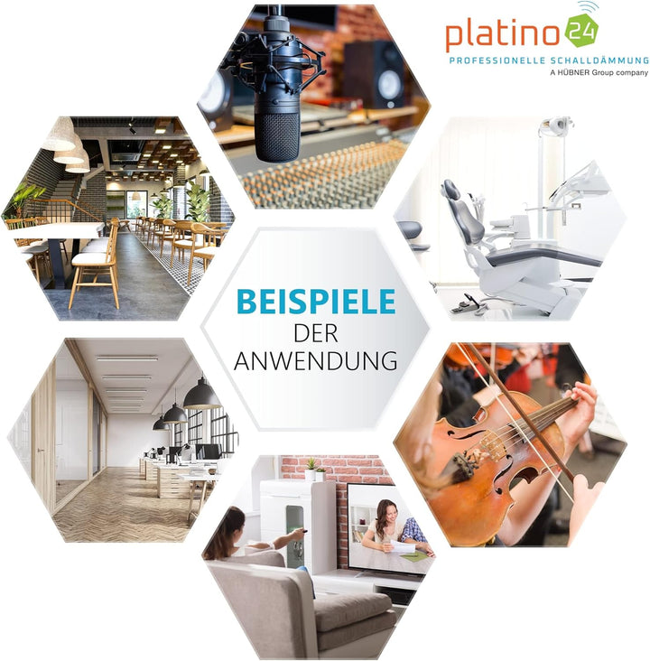 platino24 Schallabsorber COLORE aus Basotec G+ I Akustikpaneele mit Akustikfilz I 3D Wand-Paneele mi