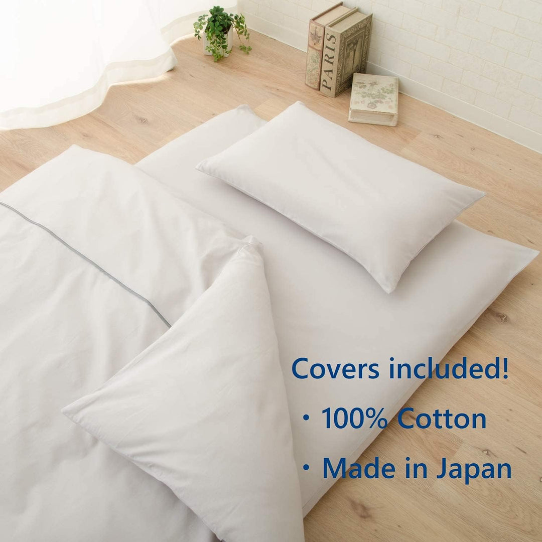 EMOOR Japanische Faltbarer Futon Matratze für Tatami CLASSE mit Baumwolle Spannbetttuch,100 x 200 cm