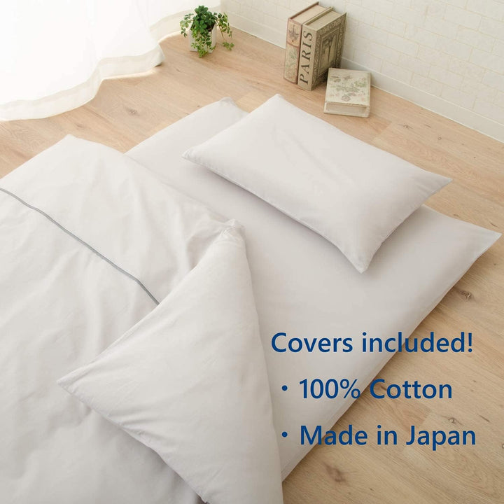 EMOOR Japanische Faltbarer Futon Matratze für Tatami CLASSE mit Baumwolle Spannbetttuch,100 x 200 cm