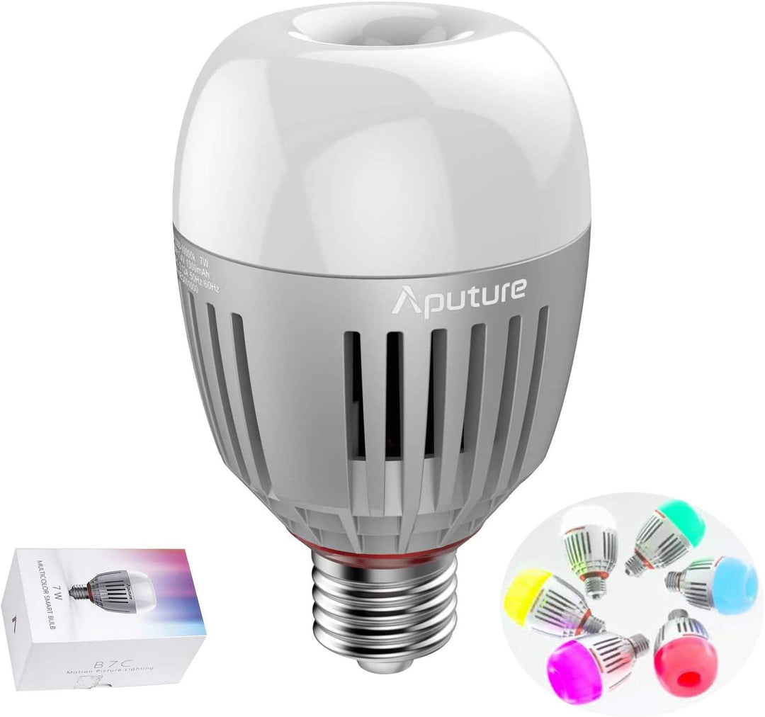 Aputure Accent B7C 7W RGBWW LED Smart Bulb, TLCI 96+ CRI 95+ 2000K-1,000K,CCT/HSI/FX Mode Sidus Link