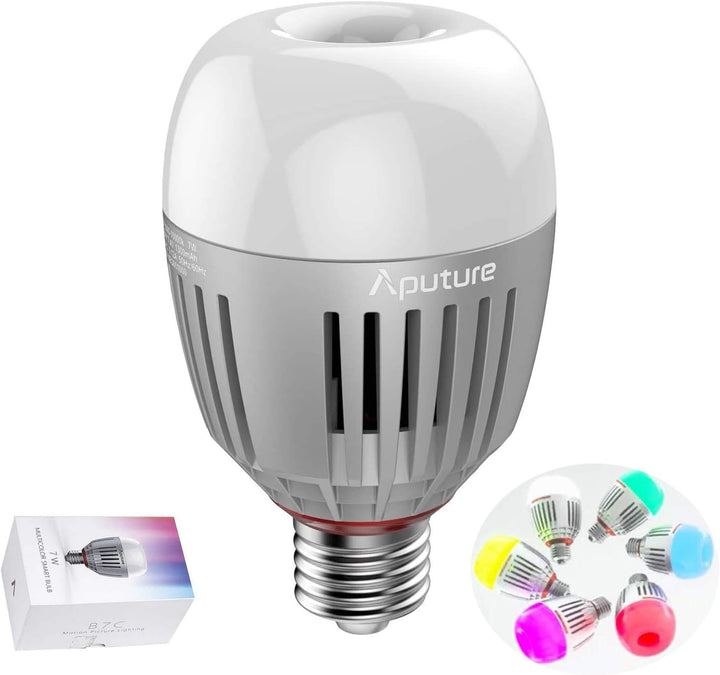 Aputure Accent B7C 7W RGBWW LED Smart Bulb, TLCI 96+ CRI 95+ 2000K-1,000K,CCT/HSI/FX Mode Sidus Link