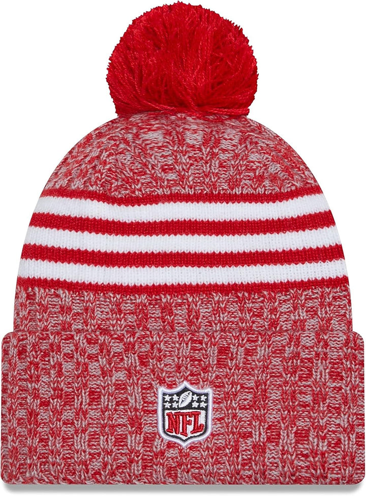 New Era NFL Sideline Sport Knit Mütze American Football 2023/2024 Wintermütze mit Bommel One Size al