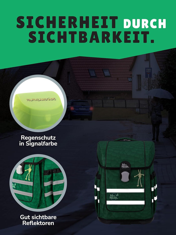 Familando - McNeill ERGO COMPLETE Schulranzen Set - 9-teilig mit Schultüte - Dinosaurier - Ergonomis