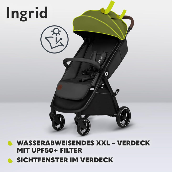 LIONELO INGRID Kinderwagen bis 22 kg von 6 Monaten bis 4 Jahren Grosse 360° schwenkbare Räder Volle