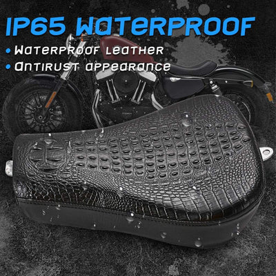 KATUR Motorrad Solo Sitzkissen Schwarz Fahrersitz für Frontfahrer Stitching Synthetisches Leder Sitz