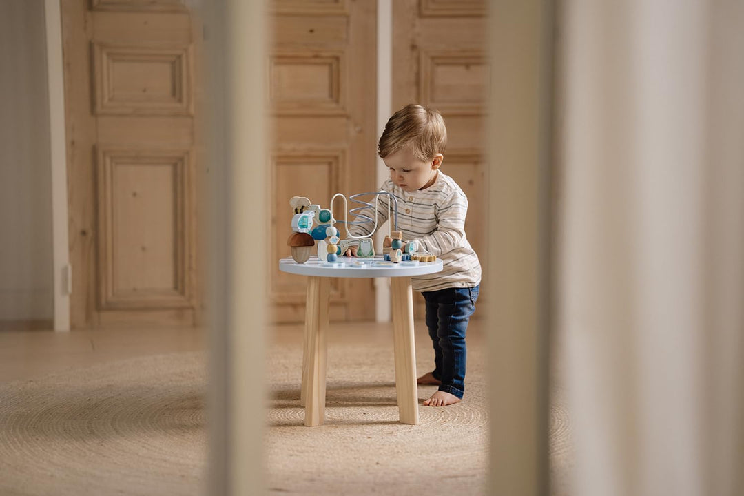 Little Dutch 7241 Holz Aktivitätstisch/Spieltisch - Forest Friends blau