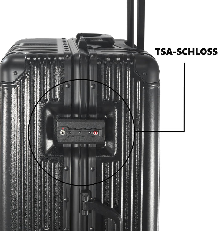 Aluminiumrahmen Kofferset 3-teilig, 57 68 77 cm (43L 65L 110L), FusionShell Rahmenbauweise, Struktur
