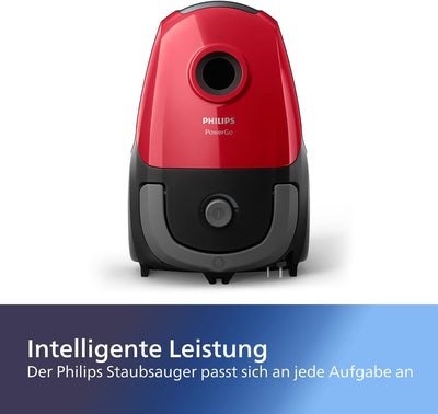 Philips Staubsauger der Serie 2000 mit Beutel - 900 W Leistung mit Allergiefilter, Reichweite 9 m (F