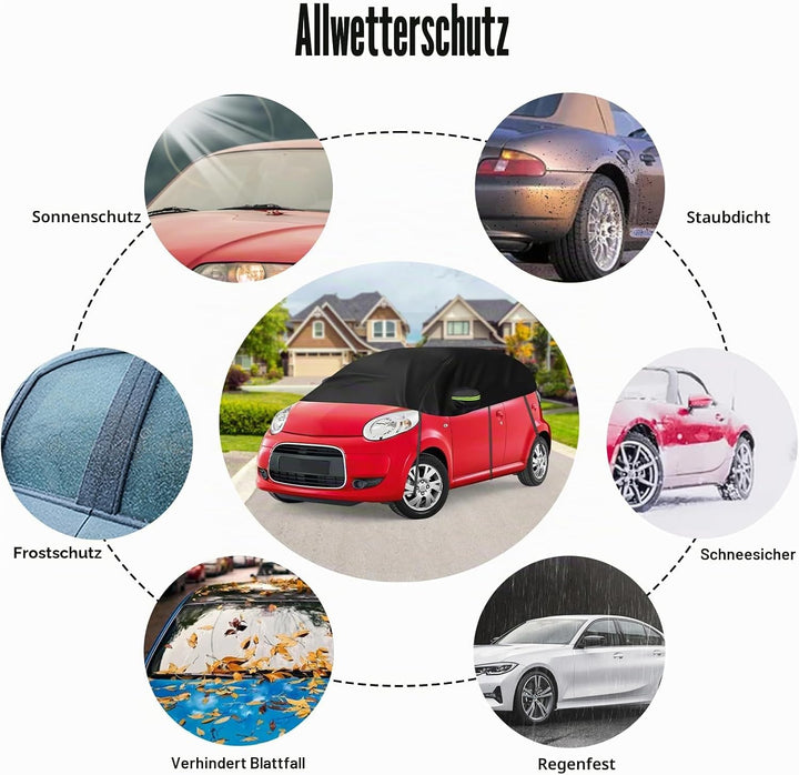 Halbe Autoabdeckung Ersatz für Citroen C1 2005-2022, Softtop Dachschutz Autoabdeckung Wasserdicht, H
