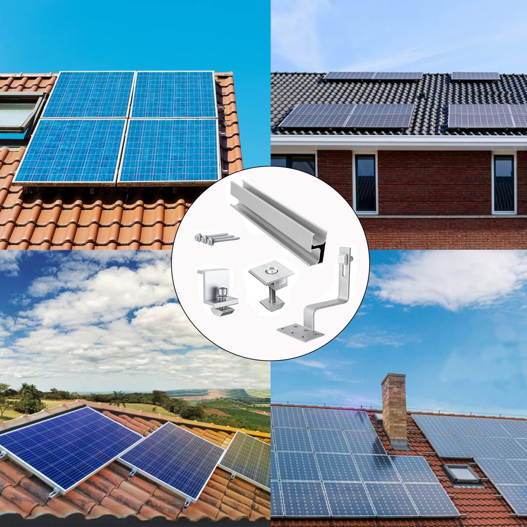 Solarmodul Halterung Ziegeldach Befestigungssystem, Alu Solarpanel Halterung Dachhaken Aluprofil Pho
