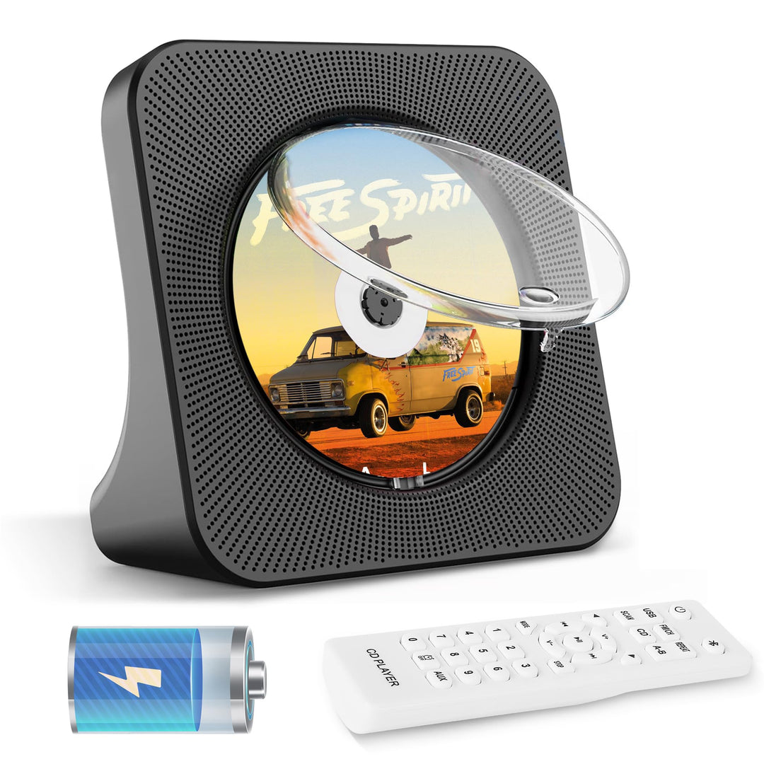 Tragbarer CD-Player Akku 4000mAh, Bluetooth CD-Player für das Auto, Kinder-Musikplayer mit Lautsprec