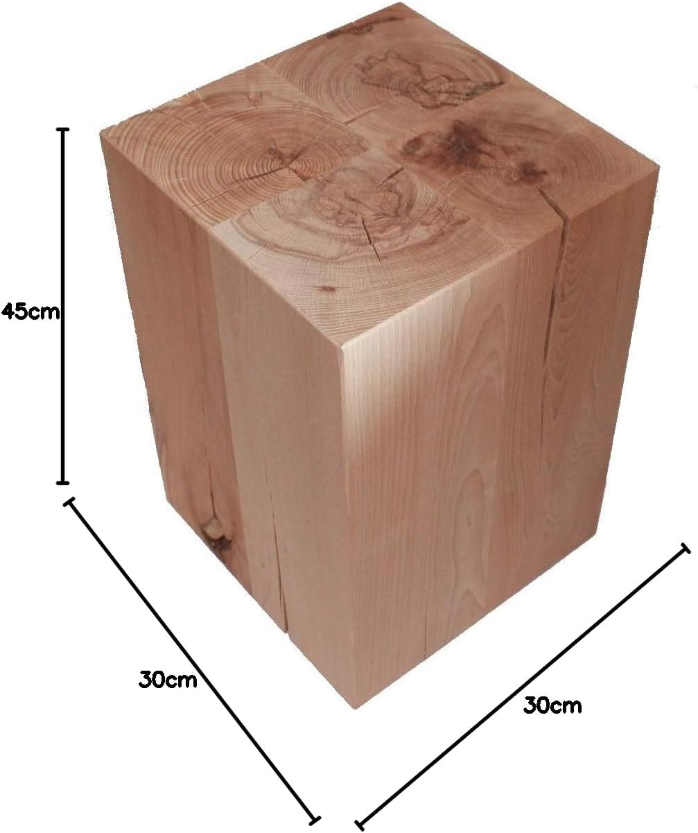 AAF Nommel®, Sitzblock Massiv Holz Block Sitzhocker Buche 45 x 30 x 30 cm Nr. 01