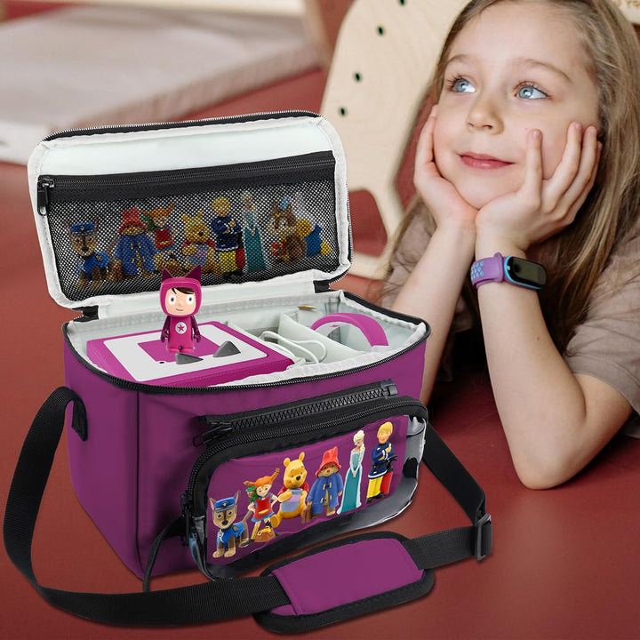 Tasche für Toniebox Hörfiguren Tragetasche für Tigerbox Touch Tigerkarten, Beere Transporttasche für