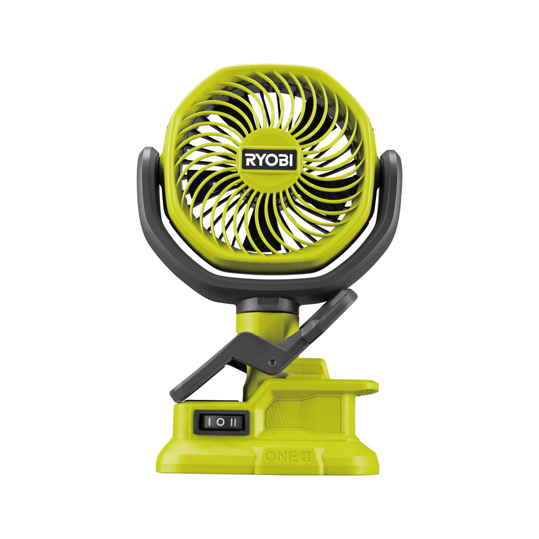 RYOBI 18 V Akku-Clip-Ventilator RCF18-0 (Kompakter und tragbarer Akku-Ventilator, gummierte Befestig
