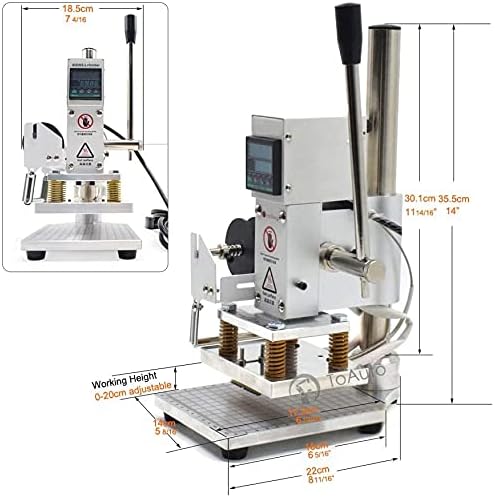 FASTTOBUY heissfolienprägemaschine 10X13CM Hot Foil Stamping Machine 500W Heissfolienprägemaschine H