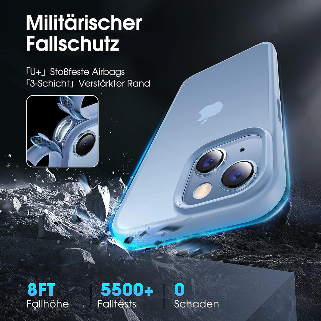 CASEKOO Matt Power für iPhone 15 Plus / 14 Plus Hülle [TOP Militärschutz] Stossfeste Kratzfeste Schu