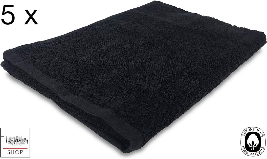 6 Handtücher Frottee Schwamm schwarz Friseur 50 x 90 cm