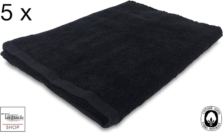 6 Handtücher Frottee Schwamm schwarz Friseur 50 x 90 cm