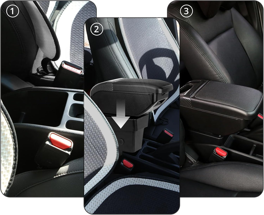 YJYWZH Compatible with Seat Ibiza 6j Armlehnen Ibiza 4 IV 2008-2016 Armlehnen Schwarz Leder Armlehne