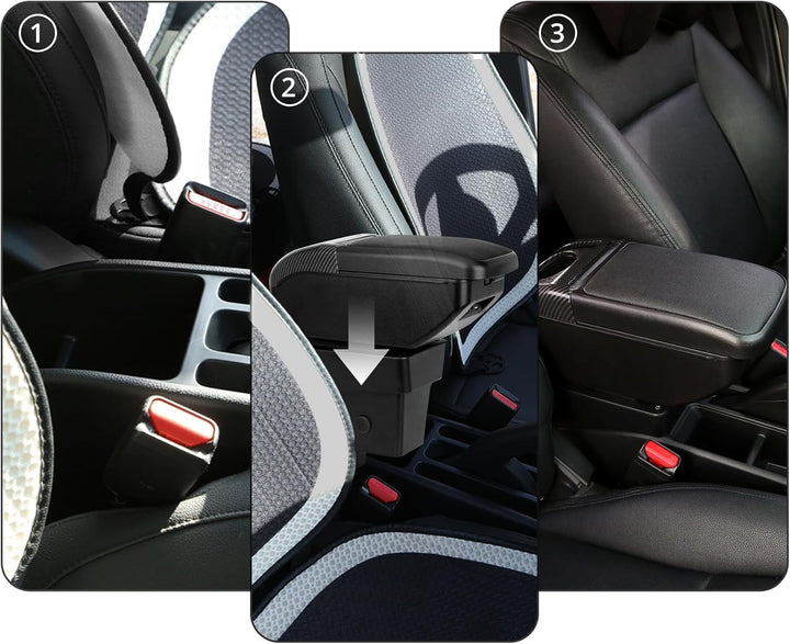 YJYWZH Compatible with Seat Ibiza 6j Armlehnen Ibiza 4 IV 2008-2016 Armlehnen Schwarz Leder Armlehne
