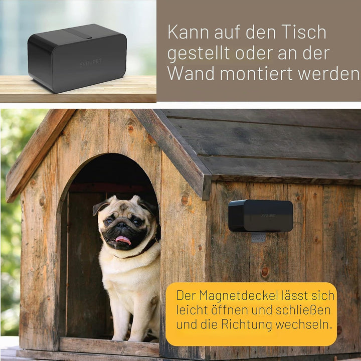 SVD.PET Hundekotbeutelspender, Wandhalterung, Kotbeutelspender, hält 8 Rollen Kotbeutel, für Innen-