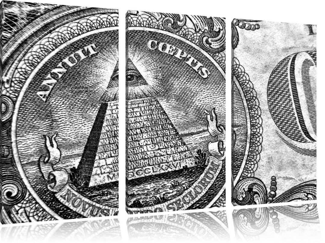 Pixxprint Illuminaten-Pyramide als Leinwandbild/Grösse: 3 Teilig (120x80 cm) cm/Wandbild/Kunstdruck/