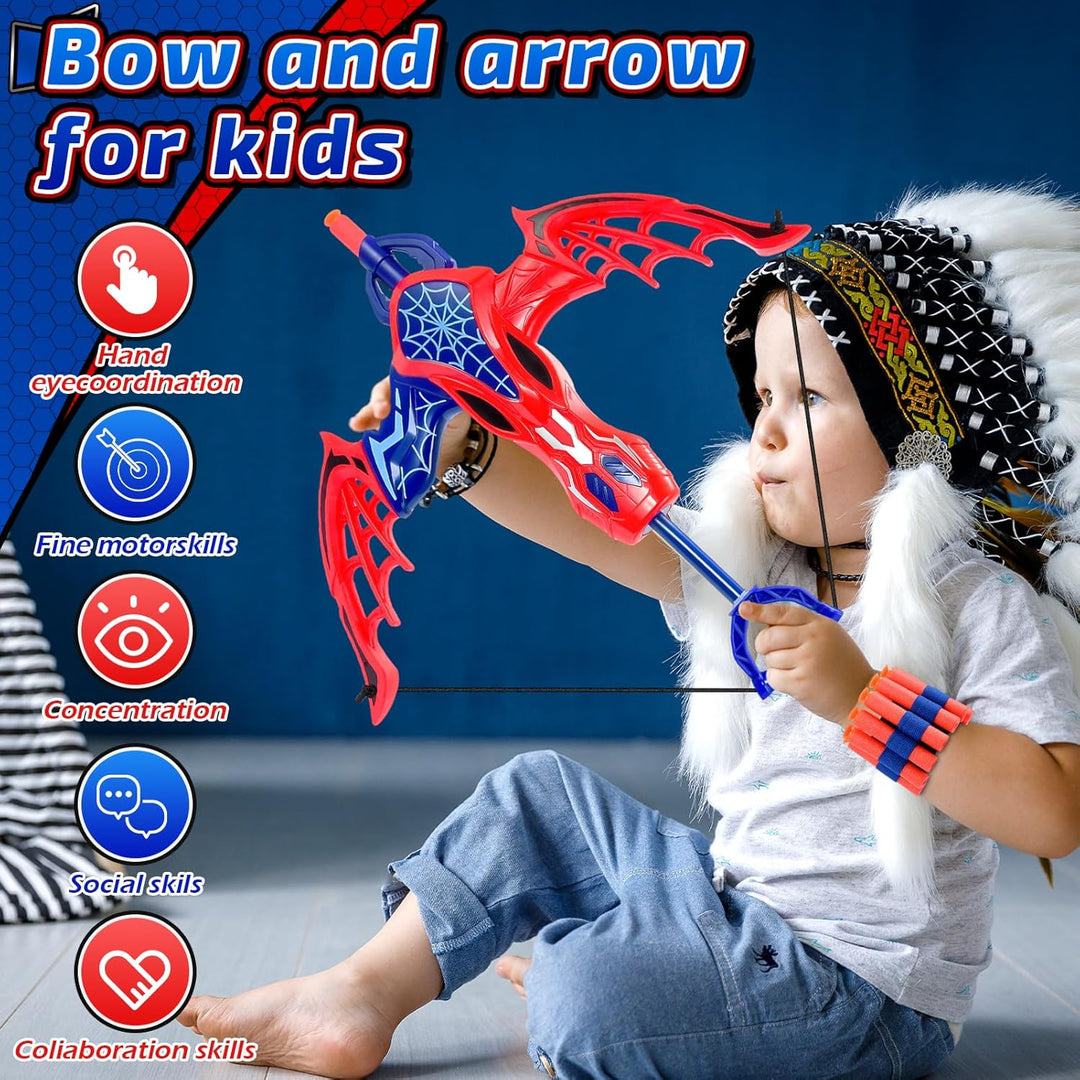 Spider Spielzeug —— Pfeil Und Bogen Kinder Outdoor Spielzeug ab 3-10 Jahre Kinder Geschenk Dynamikfa