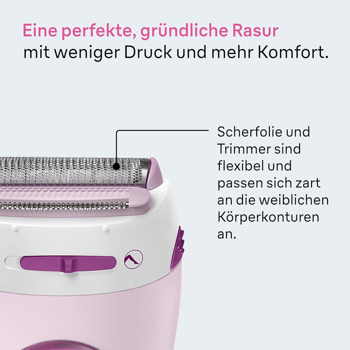 Braun Silk-épil Lady Shaver, Damenrasierer elektrisch, Elektrischer Rasierer und Trimmer, Wet&Dry, G