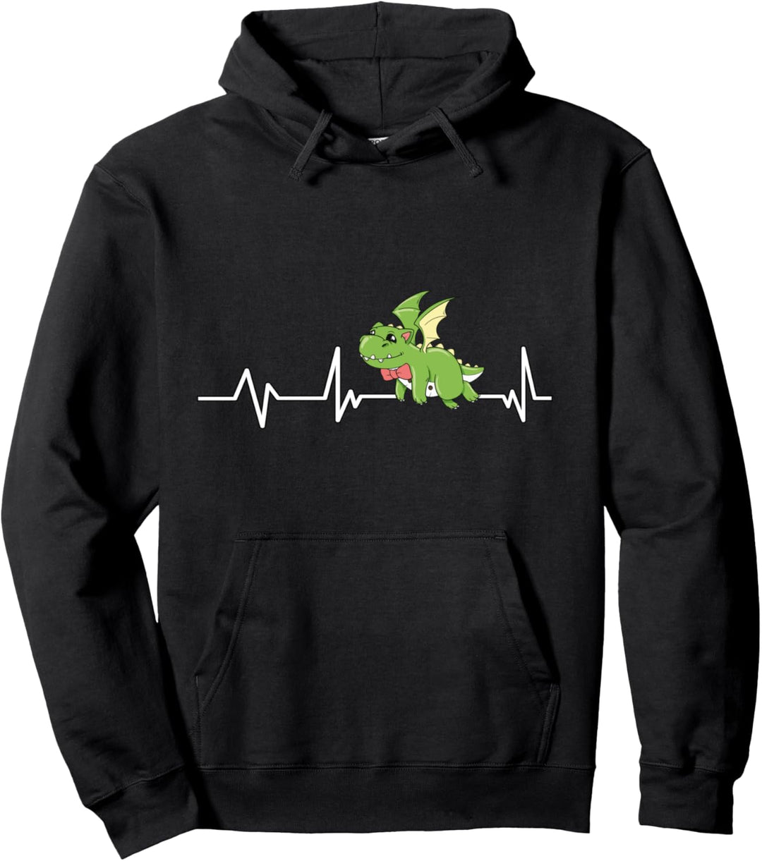 Drache Herzschlag Geschenk Drachen Pullover Hoodie