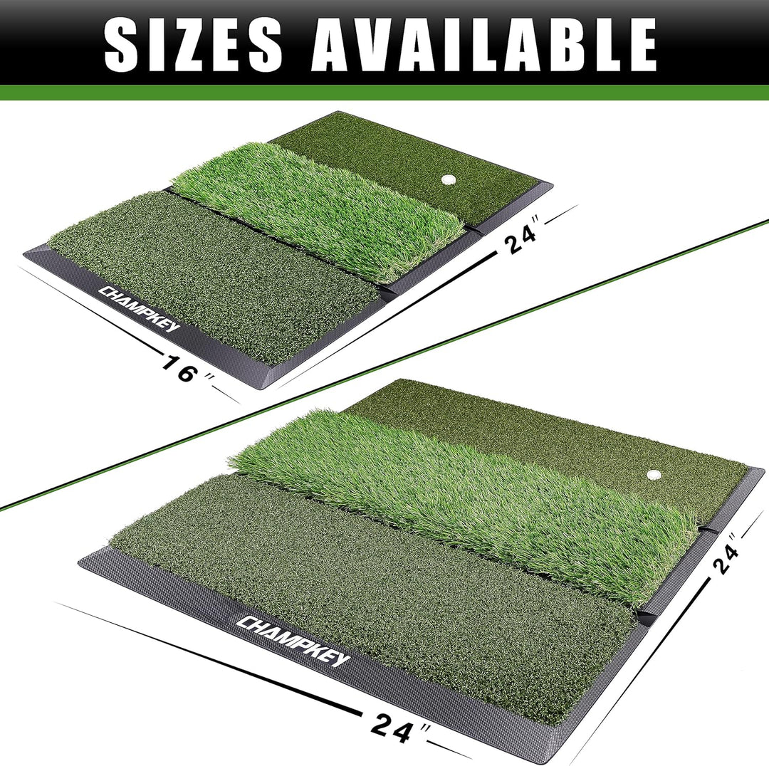 CHAMPKEY Professionelle Tri-Turf-Golfschlagmatte, robuste Gummi-Unterseite, ideal für Indoor- und Ou