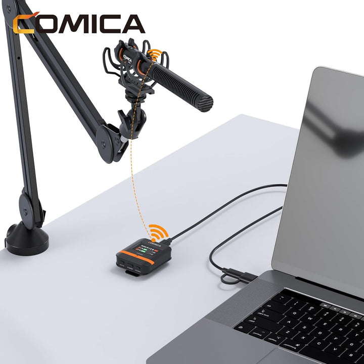 comica VM40 Professionelles Richtmikrofon, kabelloses 2,4-G-Supernieren-Kondensatormikrofon, univers