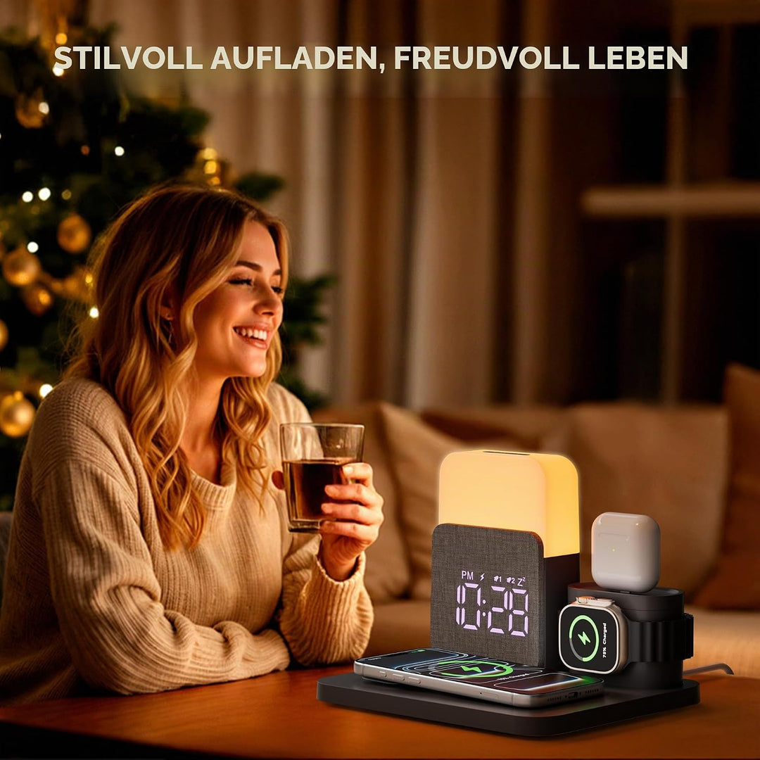 5 in 1 Induktive Ladestation für A-pple Watch und Phone 17/16/15/14-11 Serie und air-pods, 15W Wirel