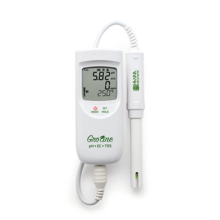 GroLine Tragbares Hydrokultur-Messgerät für pH/EC/TDS/Temperatur.