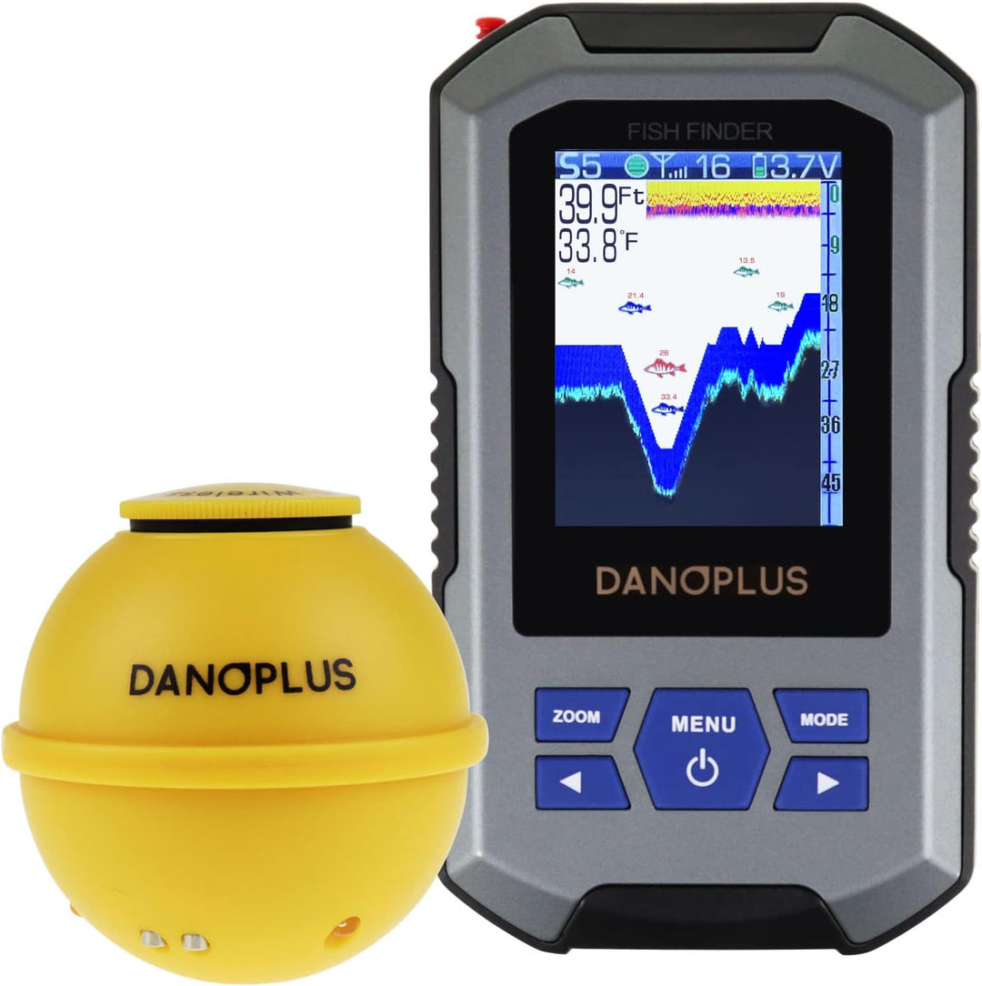 Kabelloser Fischfinder Tragbarer Fischfinder Sonar-Sensor 45 m Tiefenerkennung Wiederaufladbare Tief