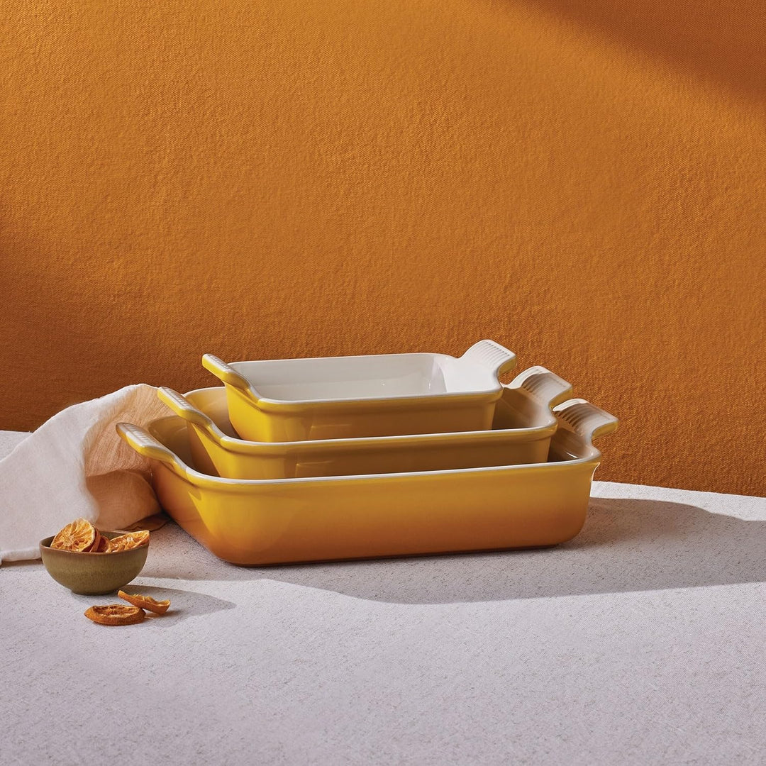 Le Creuset Rechteckige Auflaufform Tradition aus Steinzeug, 32 cm, 2.31 kg, Nectar, 71102326720001 N
