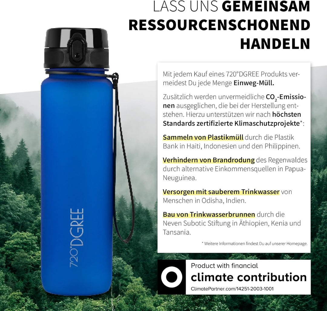 720°DGREE Trinkflasche “uberBottle“ 350ml, 500ml, 650ml, 1l, 1,5 Liter softTouch +Früchtebehälter -