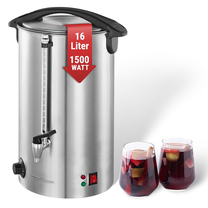 ProfiCook PC-HGA 1111 Heissgetränkeautomat, zum Erhitzen und Warmhalten von z.B. Glühwein/Kaffee/Tee