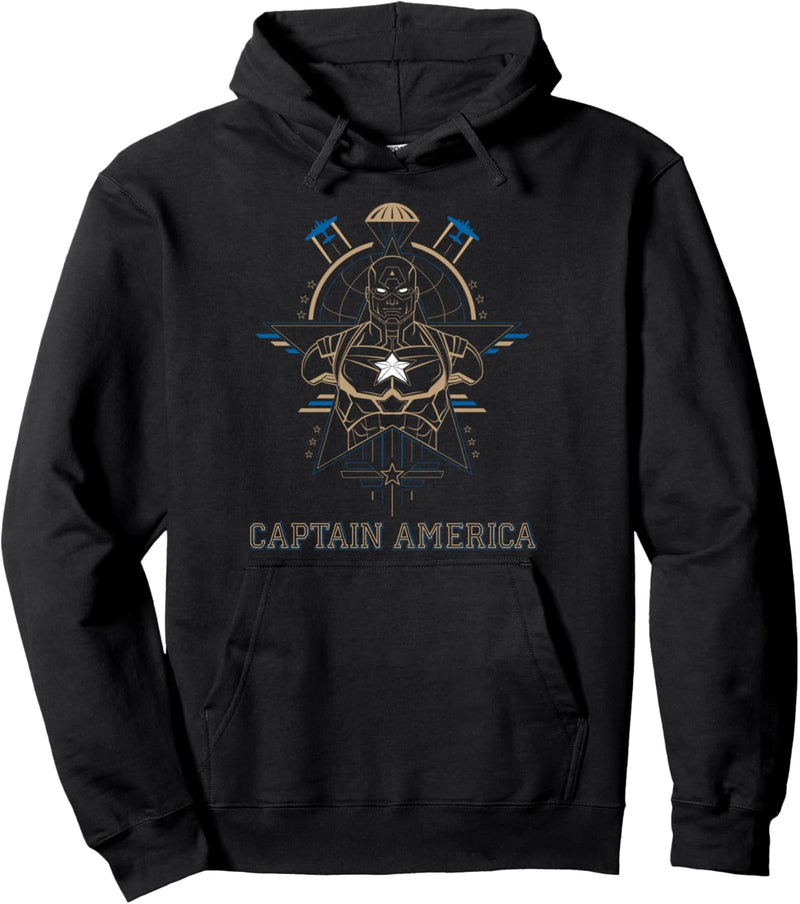 Marvel Captain America Outline Portrait Pullover Hoodie