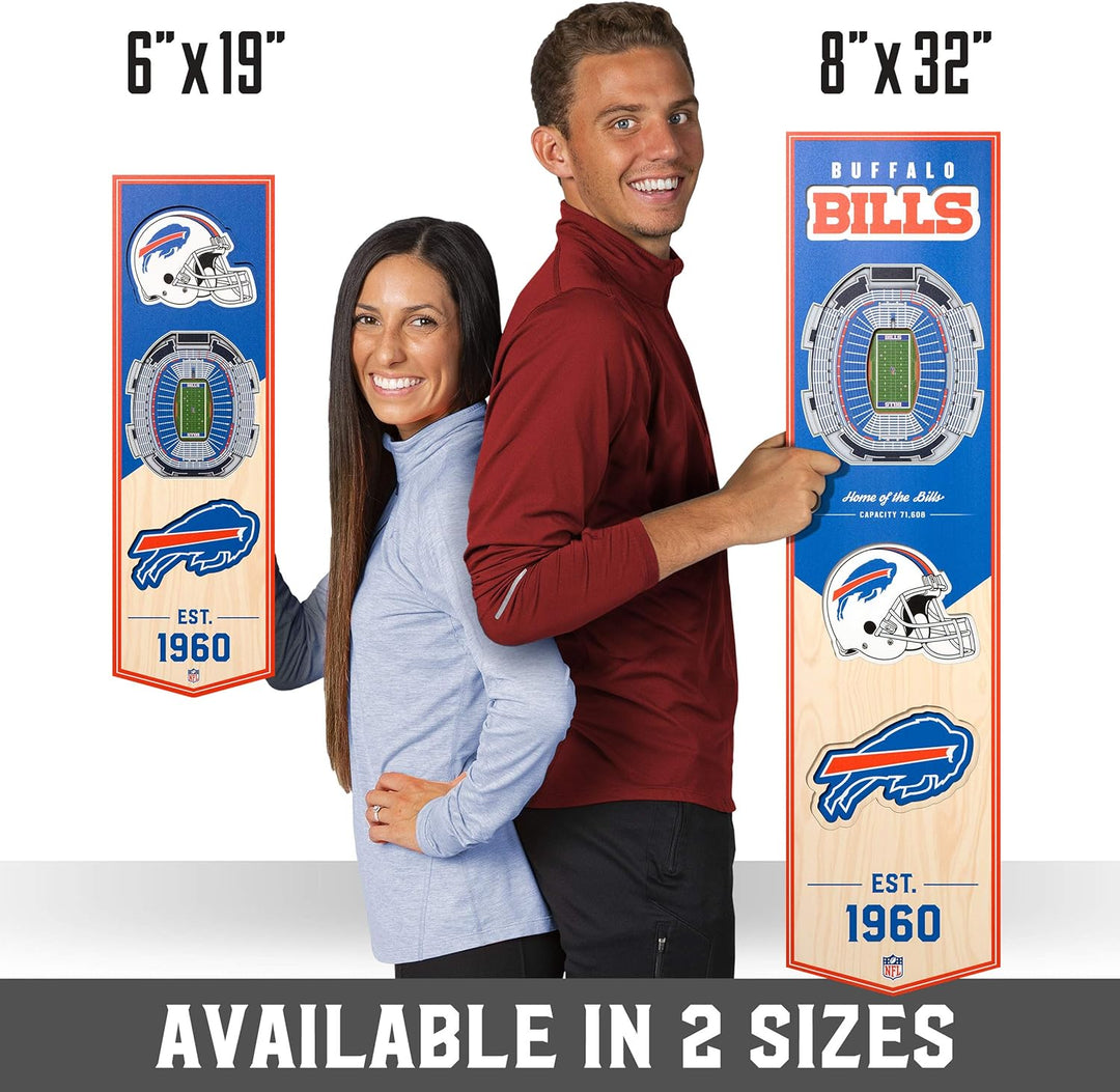 YouTheFan NFL 3D Stadion Banner, 15,2 x 48,3 cm Buffalo Bills, Buffalo Bills