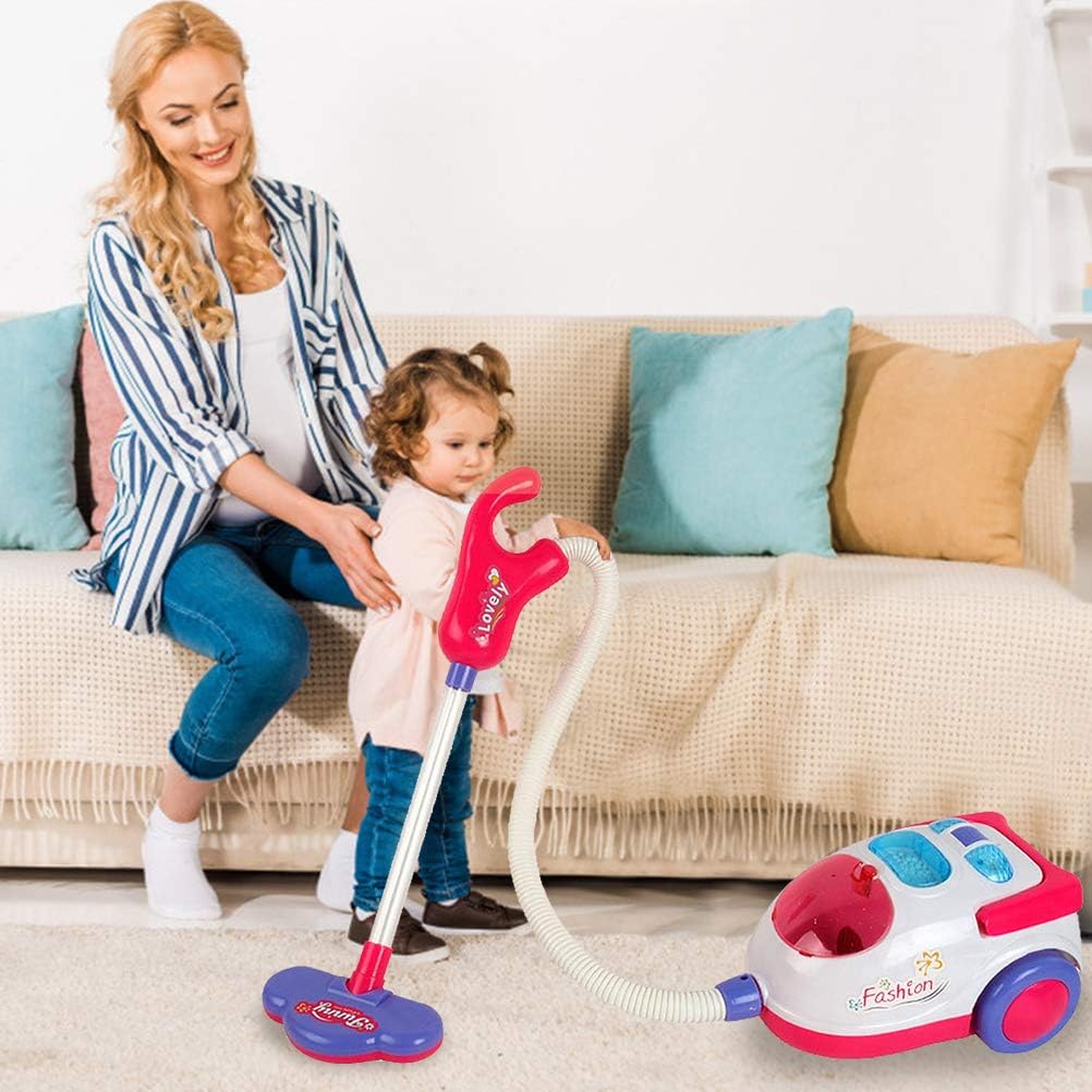 Kinder Staubsauger Spielzeug mit Geräuschen und Lichtern, 18cm Kleine Realistische Elektrische Staub