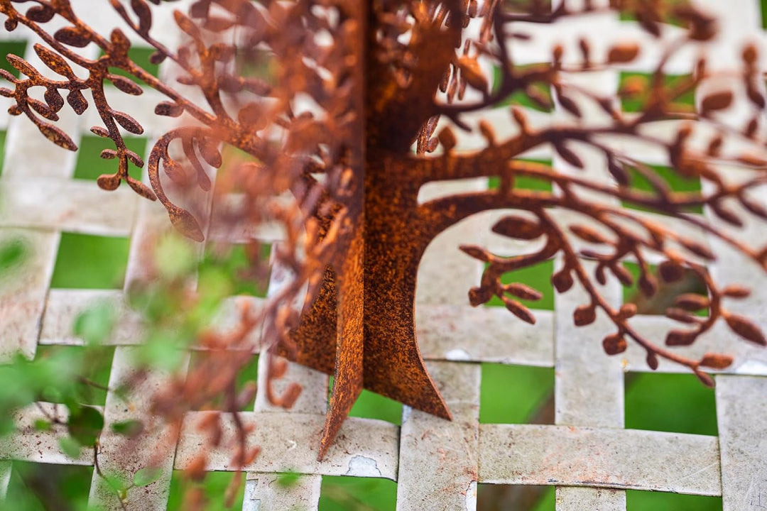 Bornhöft Metall Rost Gartendeko Edelrost rostige Garden Rost Deko Baum Lebensbaum Tischdeko Rostopti