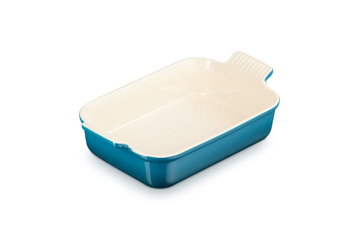 Le Creuset Rechteckige Auflaufform Tradition aus Steinzeug, 26 cm, 2.4 Liter, Deep Teal, 71102266420