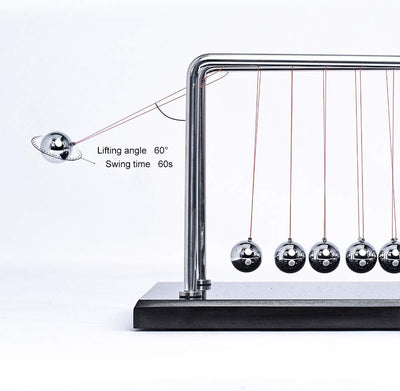 CERROPI Newton Cradle | Newton Pendel Hochwertig | Kugelstosspendel Unendlich mit 7 Kuglen | Klassic