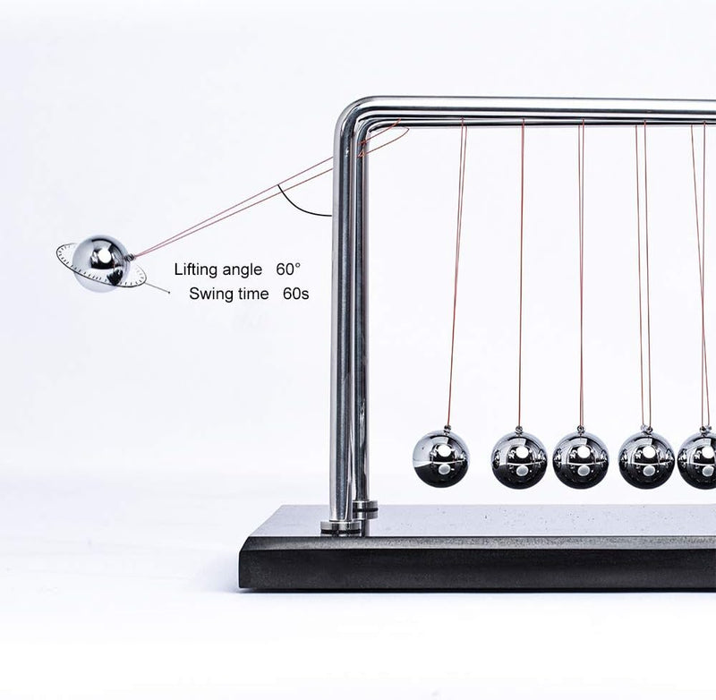 CERROPI Newton Cradle | Newton Pendel Hochwertig | Kugelstosspendel Unendlich mit 7 Kuglen | Klassic